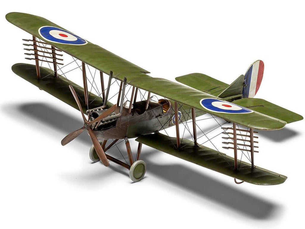 Level 2 Model Kit Royal Aircraft Factory BE2c Aircraft with 2 Scheme Options 1/72 Scale Plastic Model Kit by Airfix