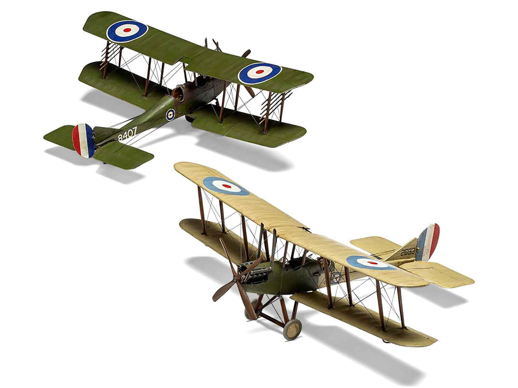 Level 2 Model Kit Royal Aircraft Factory BE2c Aircraft with 2 Scheme Options 1/72 Scale Plastic Model Kit by Airfix