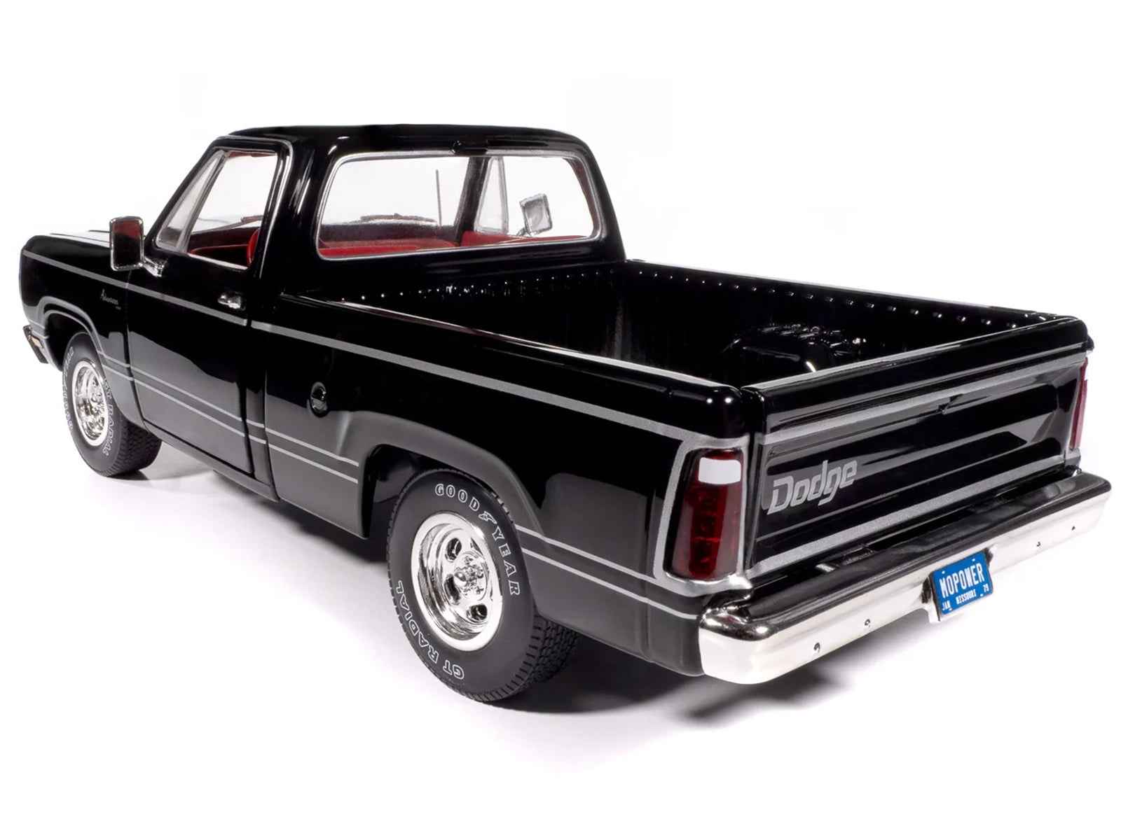 1979 Dodge Adventurer Sweptline Pickup Truck Black with Red Interior "American Muscle" Series 1/18 Diecast Model Car by Auto World