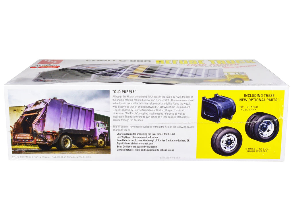 Skill 3 Model Kit Ford C-600 GarWood Refuse Garbage Truck with Load-Packer 1/25 Scale Model by AMT