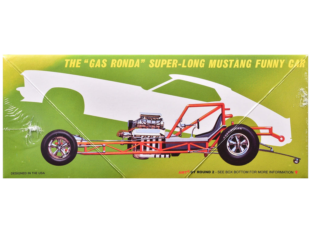 Skill 2 Model Kit 1969 Ford Mustang Longnose Funny Car "Gas Ronda" 1/25 Scale Model by AMT