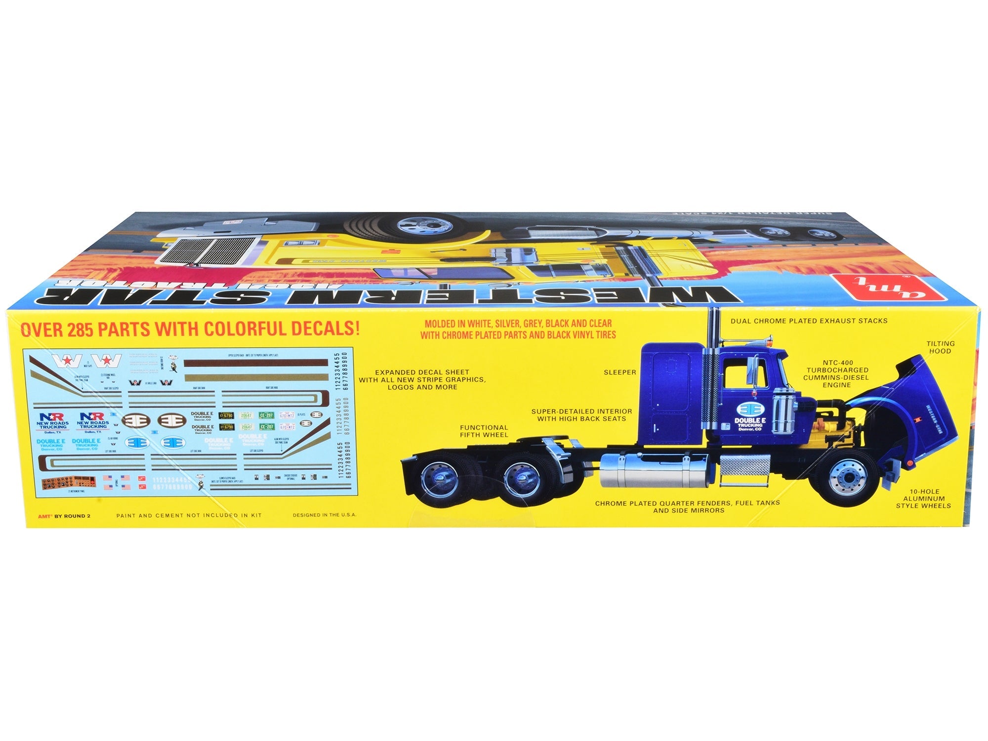 Skill 3 Model Kit Western Star 4964 Truck Tractor 1/25 Scale Model by AMT