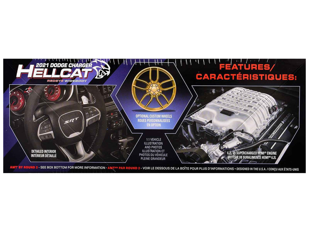 Skill 2 Model Kit 2021 Dodge Charger Hellcat Redeye Widebody 1/25 Scale Model by AMT