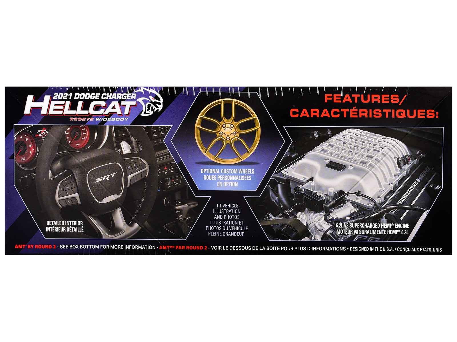 Skill 2 Model Kit 2021 Dodge Charger Hellcat Redeye Widebody 1/25 Scale Model by AMT