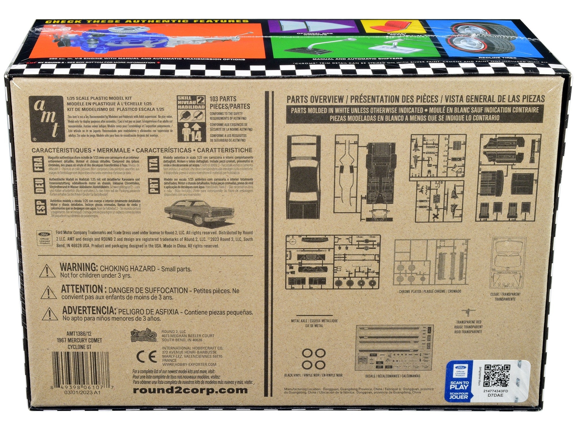 Skill 2 Model Kit 1967 Mercury Comet Cyclone GT 1/25 Scale Model by AMT