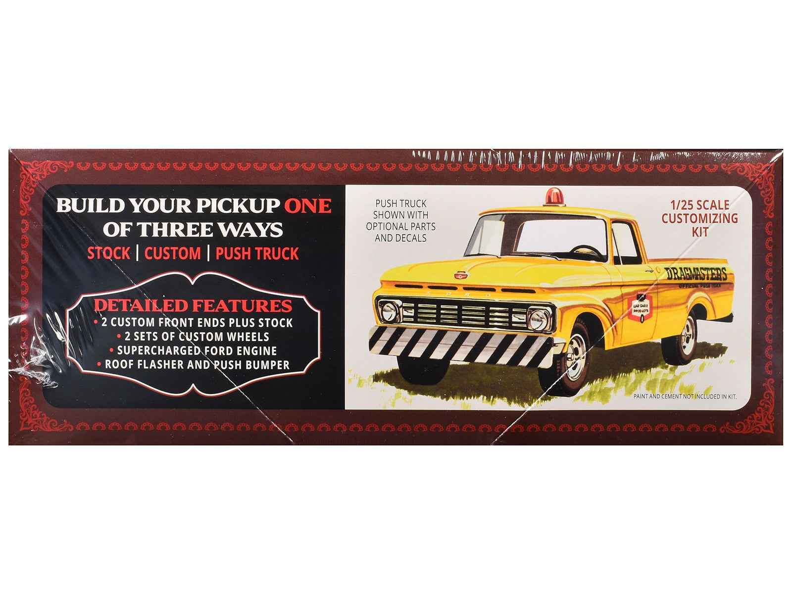 Skill 2 Model Kit 1963 Ford F-100 Pickup Truck "Four Sixes Ranch" 3-in-1 Kit 1/25 Scale Model by AMT