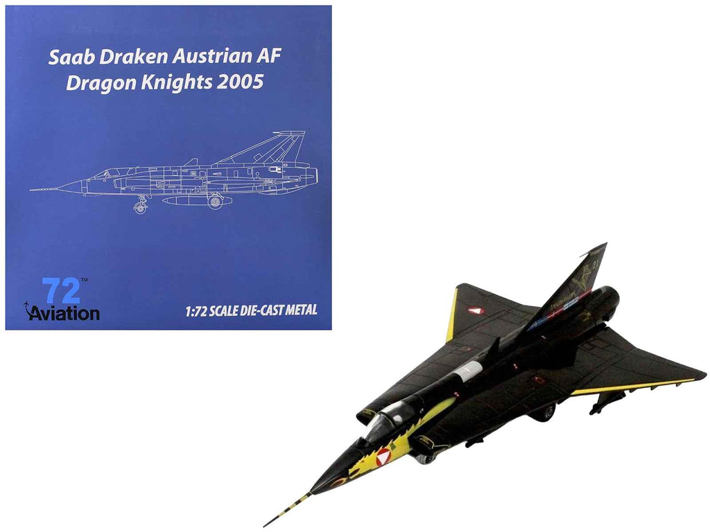 Saab Draken Fighter Aircraft "21 Draken 45th Anniversary Dragon Knights Retirement Livery" (2005) Austrian Air Force 1/72 Diecast Model Airplane by Aviation 72