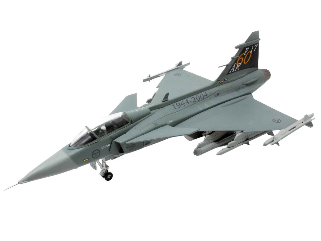 Saab JAS 39A Gripen Fighter Aircraft "17 Wing 60th Anniversary Livery Ronneby Air Show" (2004) Swedish Air Force 1/72 Diecast Model Airplane by Aviation 72