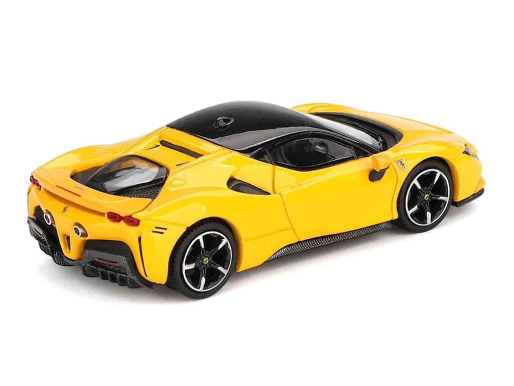 Ferrari SF90 Giallo Modena Yellow with Black Top 1/64 Diecast Model Car by BBR