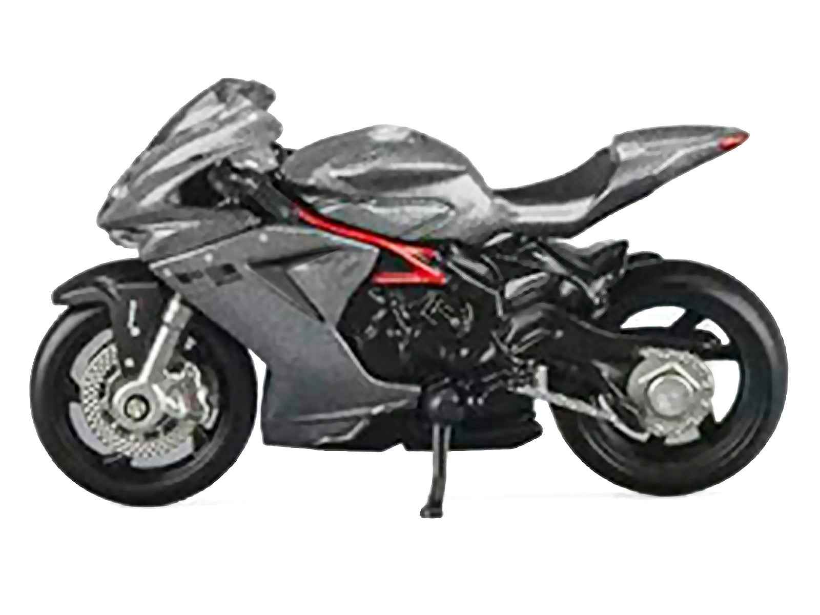 2022 MV Agusta F3 Rosso Motorcycle Silver Metallic with Figure 1/64 Diecast Model by CM Model