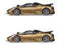 Pagani Imola Gold Carbon Metallic with Black Carbon Top with Extra Wheels 1/64 Diecast Model Car by CM Model