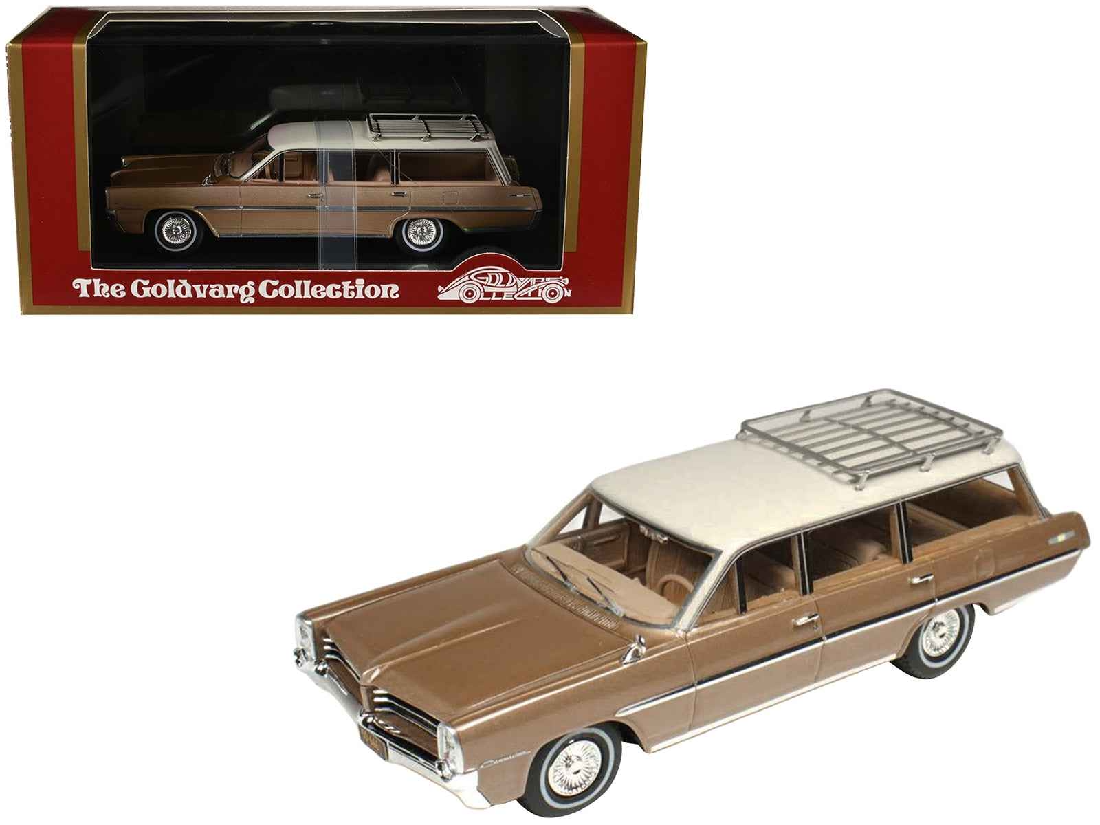 1964 Pontiac Safari Bronze Irid Metallic with Cream Top Limited Edition to 200 pieces Worldwide 1/43 Model Car by Goldvarg Collection