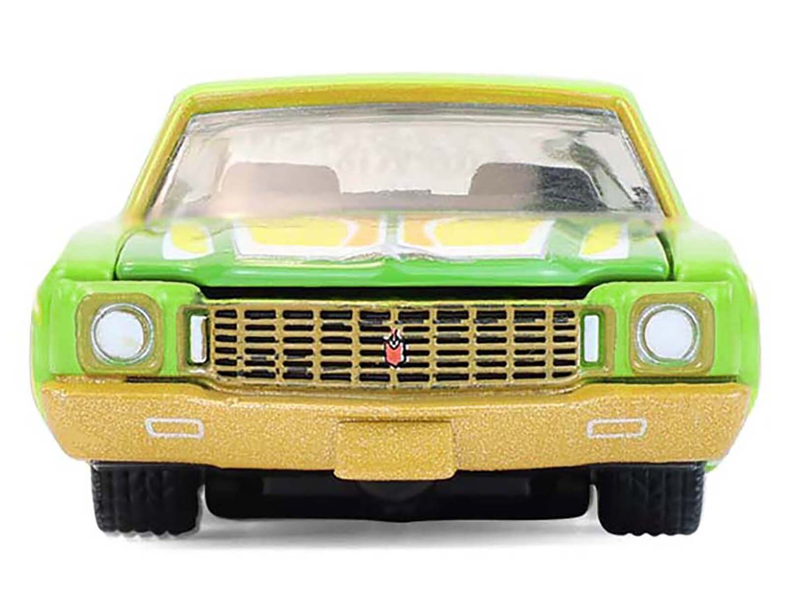 1970 Chevrolet Monte Carlo Lowrider "Michael Heralda Special Edition" Lime Green with Graphics "Hobby Exclusive" Series 1/64 Diecast Model Car by Greenlight