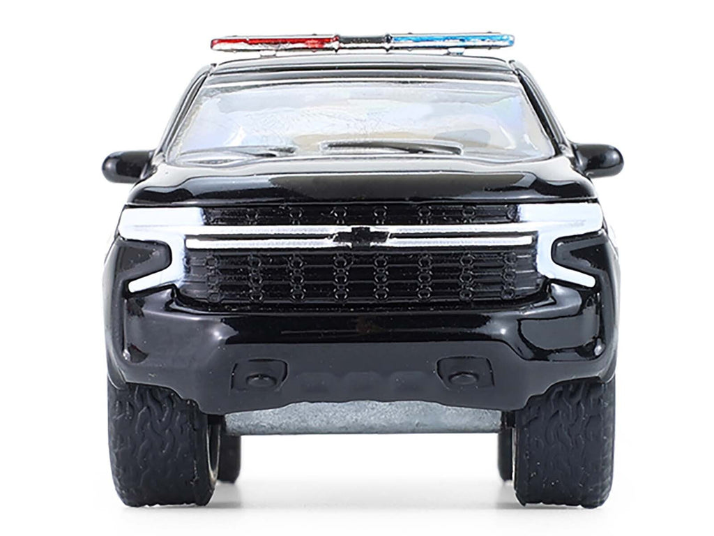 2024 Chevrolet Tahoe Police Pursuit Vehicle "Dover Police - 100th Anniversary Edition" Black with White Stripes "Hobby Exclusive" Series 1/64 Diecast Model Car by Greenlight