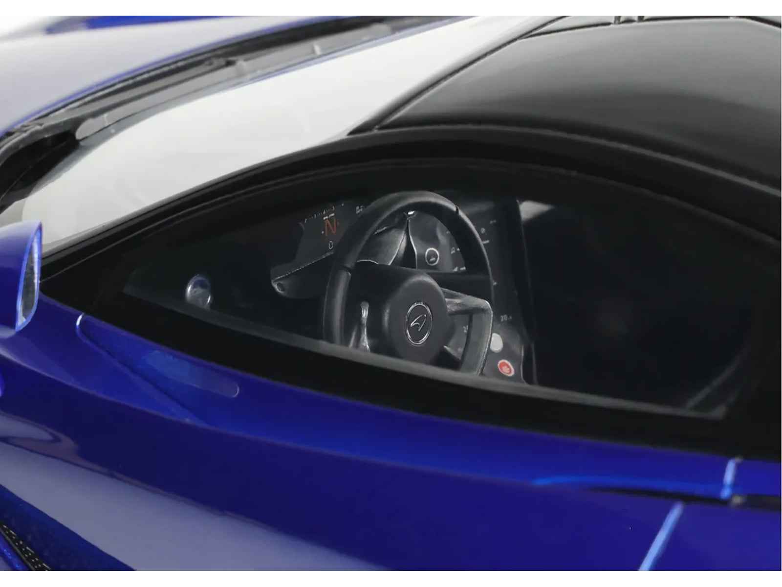 2023 McLaren 750S Coupe Blue Metallic with Black Top 1/18 Model Car by GT Spirit