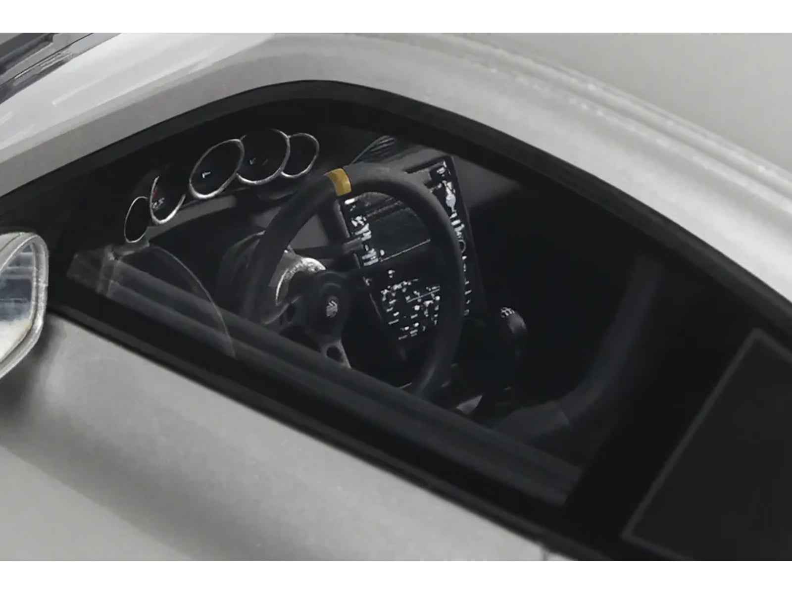 2024 Porsche 911 RWB Abu Silver Metallic with Black Hood 1/18 Model Car by GT Spirit