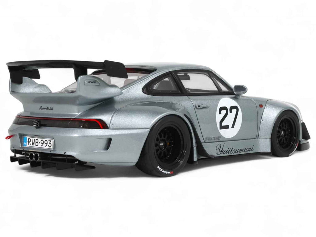 2024 RWB Yuiitsumuni #27 Silver Metallic 1/18 Model Car by GT Spirit