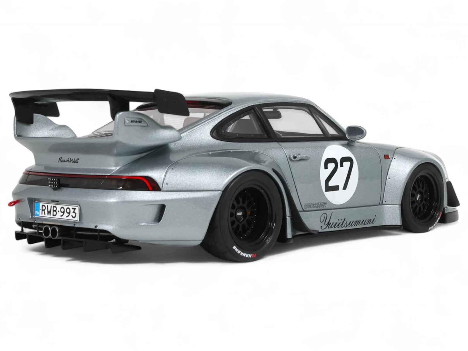 2024 RWB Yuiitsumuni #27 Silver Metallic 1/18 Model Car by GT Spirit
