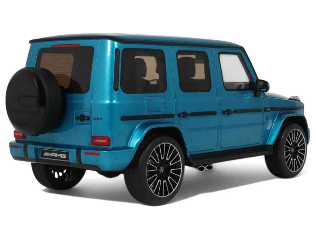 2024 Mercedes-Benz G 63 AMG Hyper Blue Magno Metallic 1/18 Model Car by GT Spirit