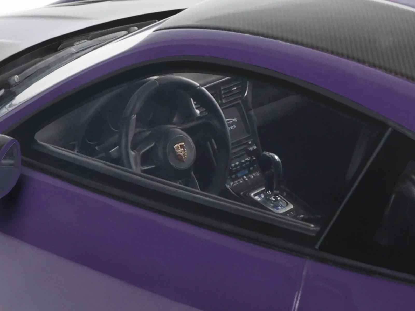 2021 Porsche 911 (991.2) GT2 RS Ultraviolet Metallic with Carbon Stripes 1/18 Model Car by GT Spirit