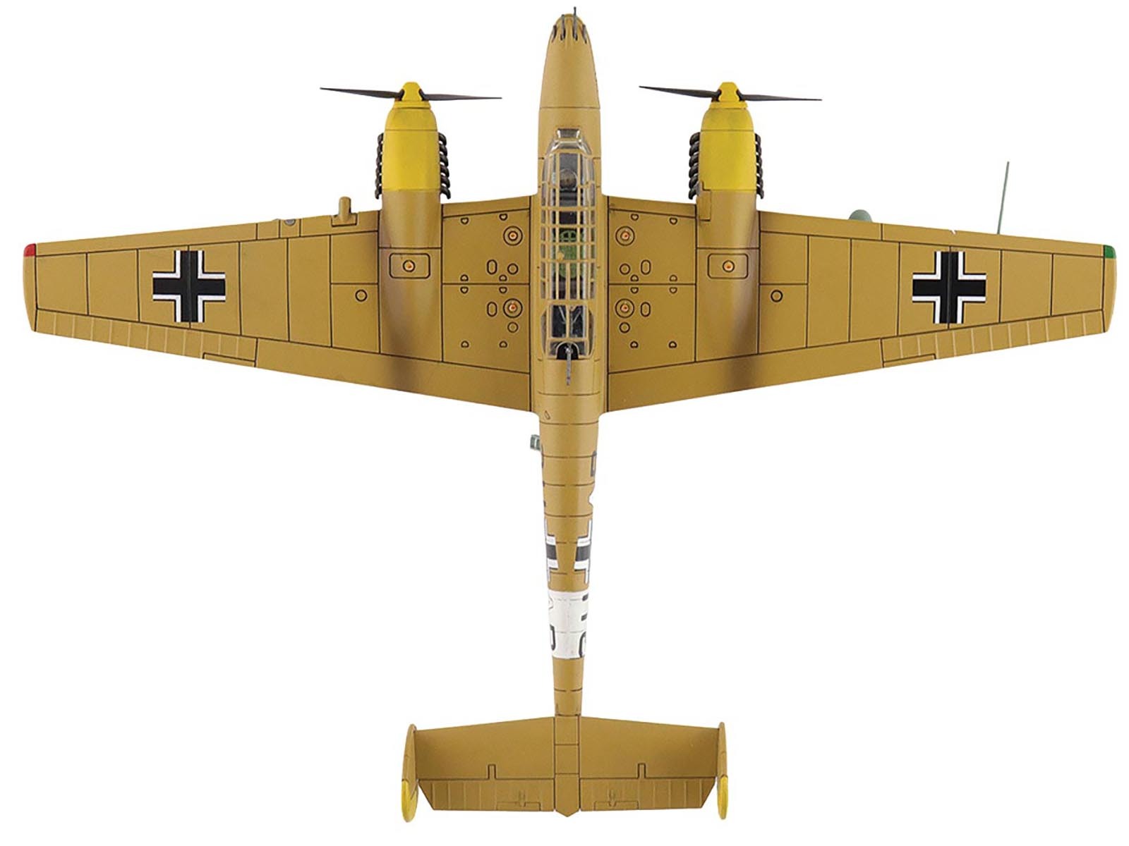 Messerschmitt BF 110E-2 Trop Fighter Aircraft "3U+AR 7./ZG26 Italy" (1941) German Luftwaffe "Air Power Series" 1/72 Diecast Model by Hobby Master