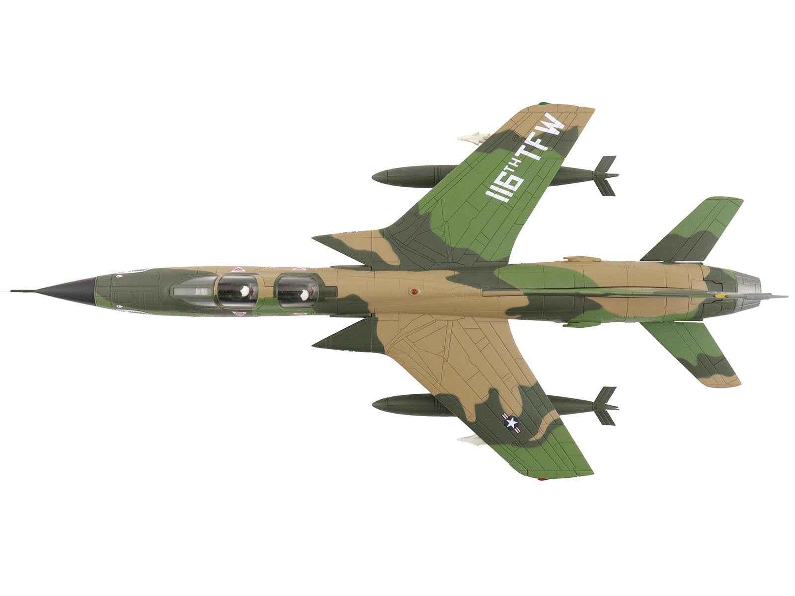 Republic F-105F Thunderchief Fighter-Bomber Aircraft "63-8299 Peach 91 128th Tactical Fighter Squadron Georgia ANG Dobbins Air Reserve Base" United States Air Force "Air Power Series" 1/72 Diecast Model by Hobby Master