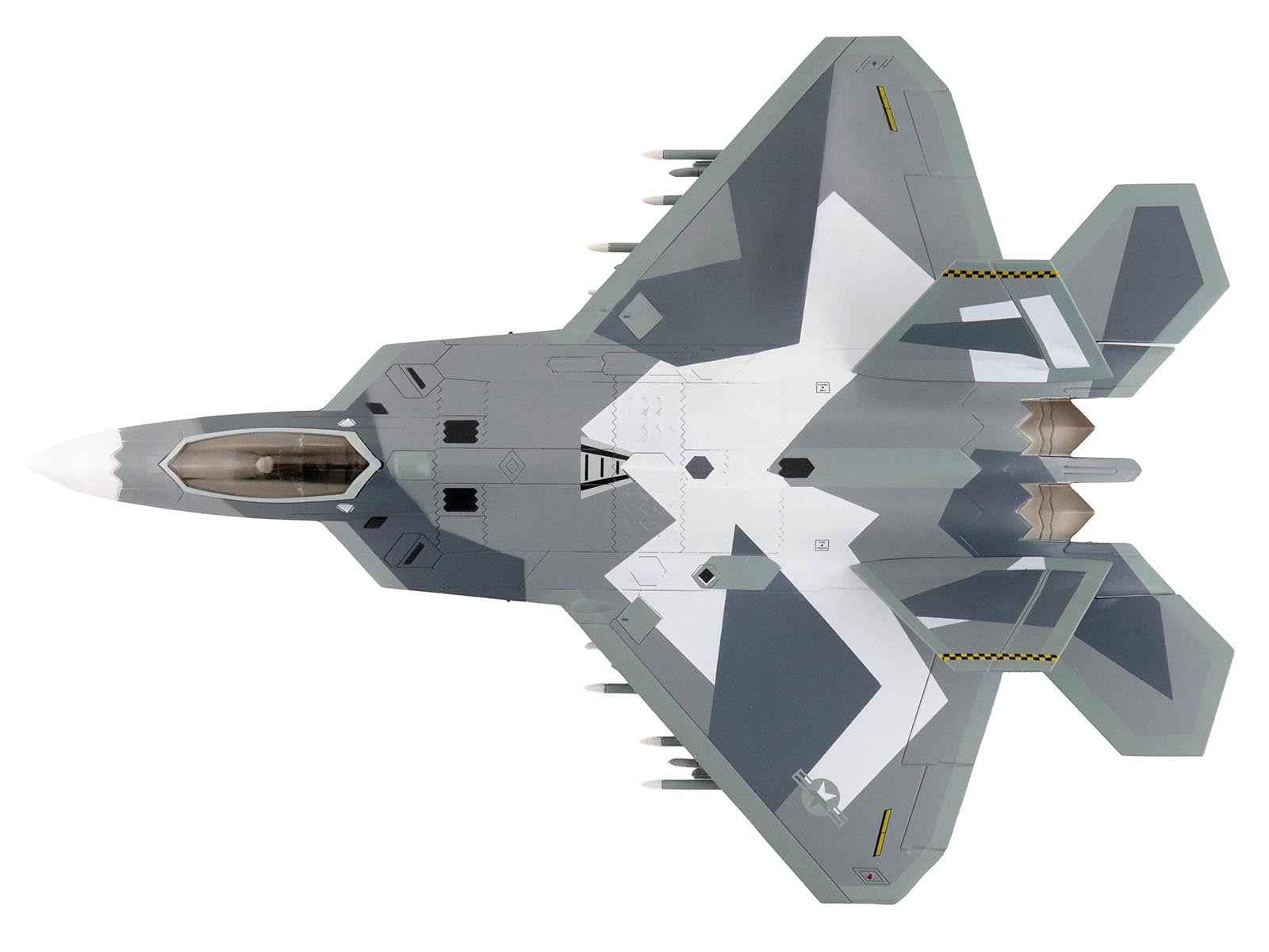 Lockheed F-22 Raptor Stealth Aircraft "Splinter Camouflage" United States Air Force "Air Power Series" 1/72 Diecast Model by Hobby Master