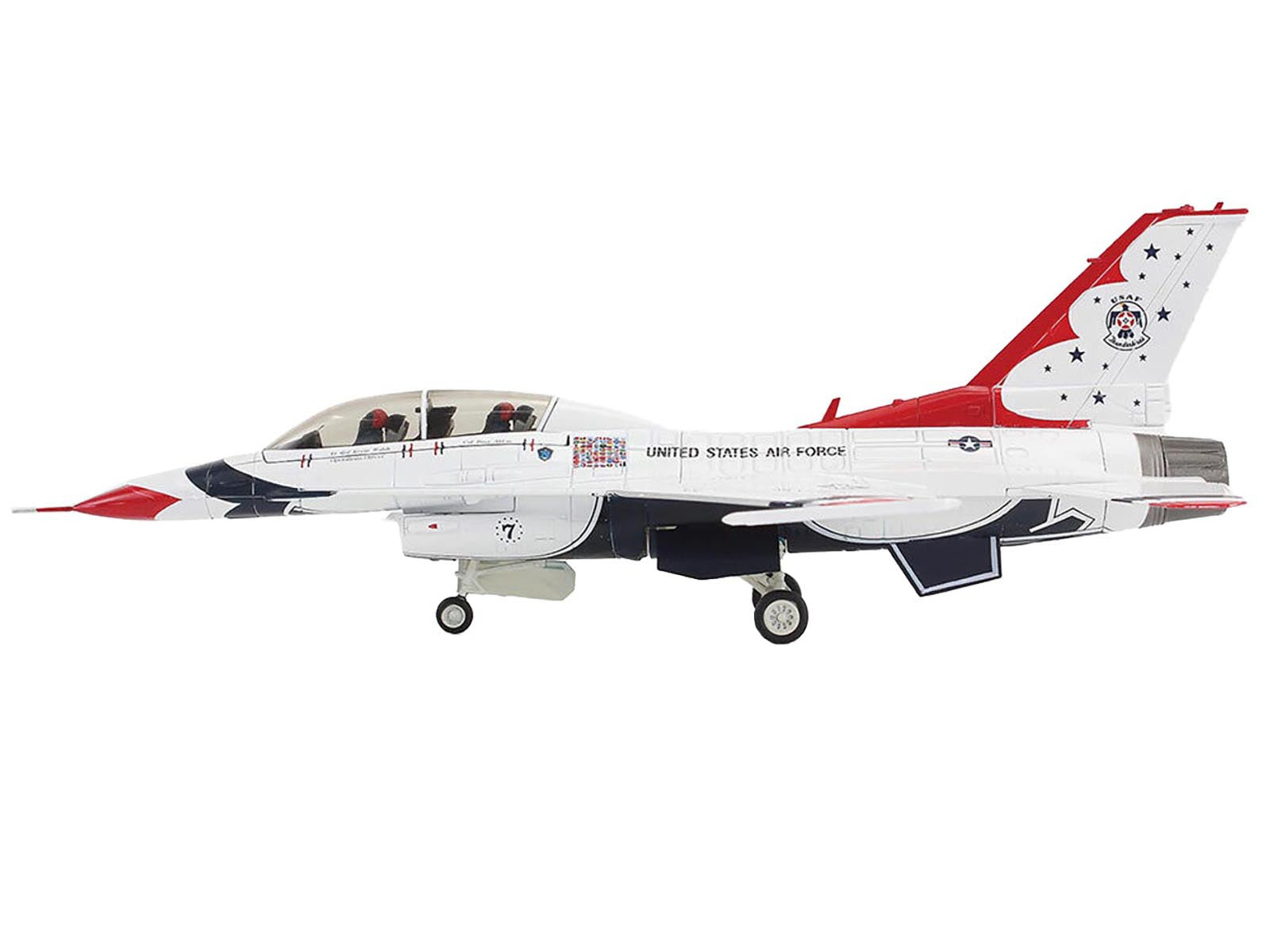 Lockheed F-16D Fighting Falcon Fighter Aircraft "No.7 Thunderbirds Nellis Air Force Base" (2017) United States Air Force "Air Power Series" 1/72 Diecast Model by Hobby Master