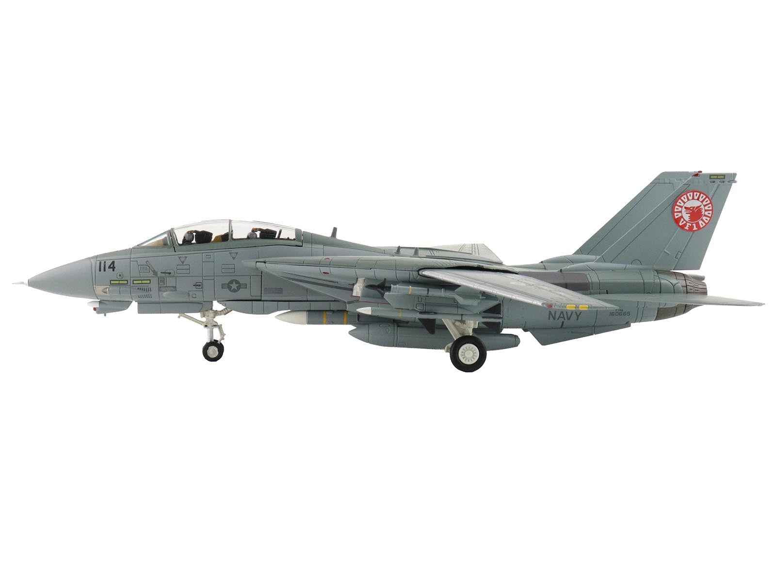 Grumman F-14A Tomcat Fighter Aircraft "VF-1 (with Optional Decals)" United States Navy "Air Power Series" 1/72 Diecast Model by Hobby Master
