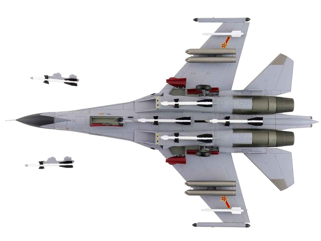 Shenyang J-11A Fighter Aircraft "40547 Golden Helmet" (2014) People's Liberation Army Air Force with 1/8 Scale Golden Helmet "Air Power Series" 1/72 Diecast Model by Hobby Master