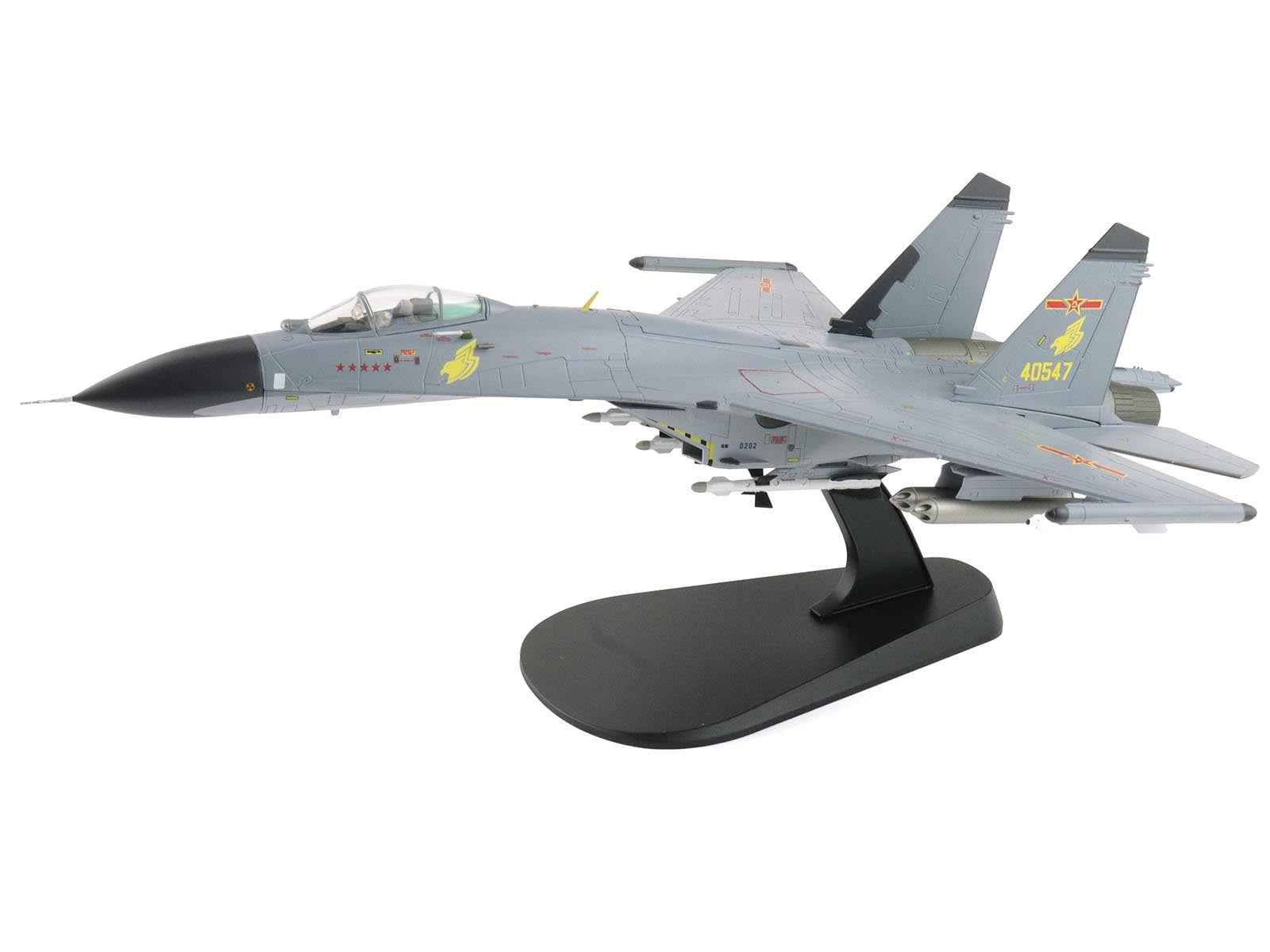Shenyang J-11A Fighter Aircraft "40547 Golden Helmet" (2014) People's Liberation Army Air Force with 1/8 Scale Golden Helmet "Air Power Series" 1/72 Diecast Model by Hobby Master
