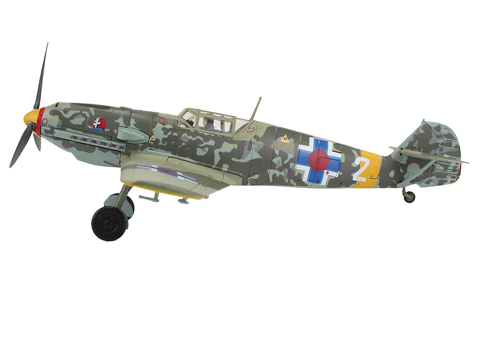 Messerschmitt Bf 109E-3 Fighter Aircraft "White 2 Jan Reznak 13.(slow)/JG 52 Kraznodar USSR" (1943) German Luftwaffe "Air Power Series" 1/48 Diecast Model by Hobby Master