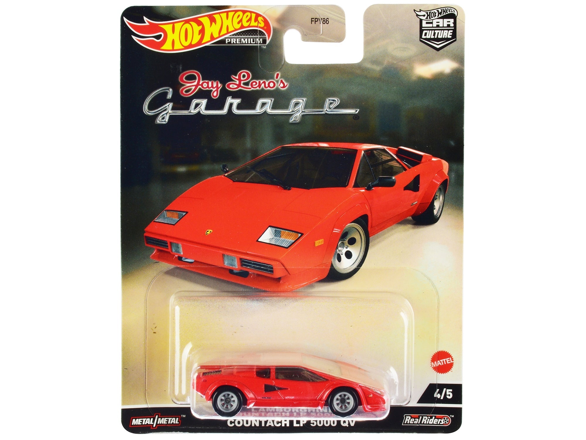 Lamborghini Countach LP 5000 QV Red "Jay Leno's Garage" Diecast Model Car by Hot Wheels
