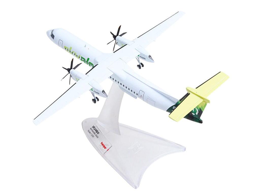Bombardier Q400 Commercial Aircraft "Sky Alps" (9H-PAUL) White with Green Tail Graphics 1/200 Diecast Model by Herpa