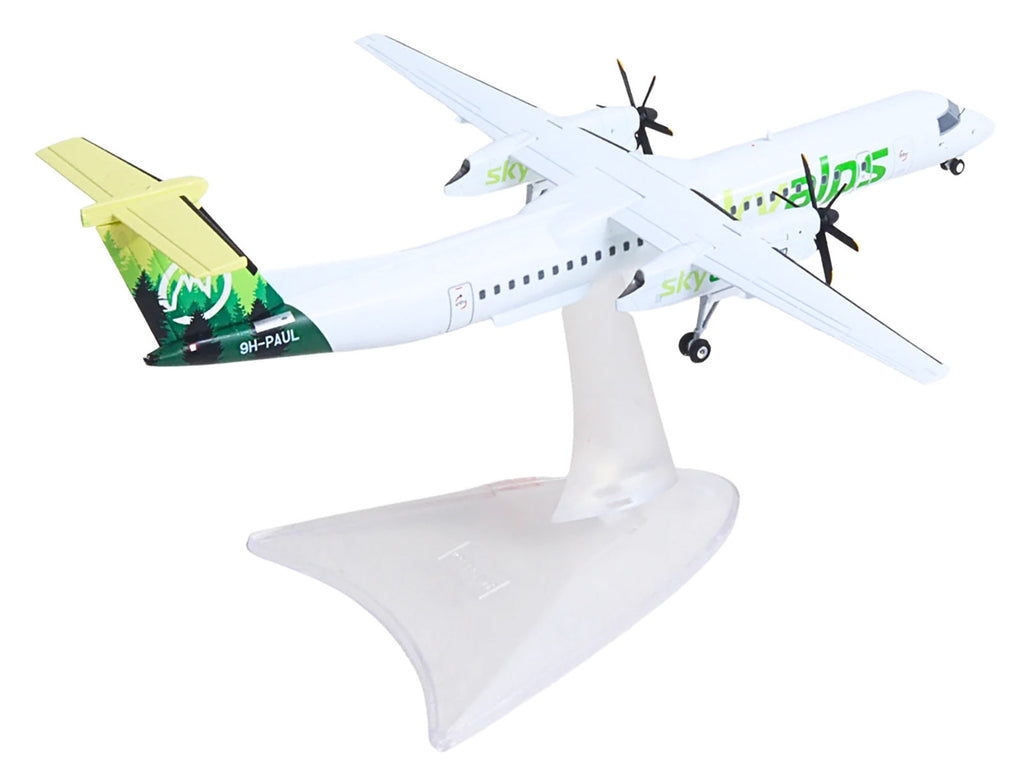 Bombardier Q400 Commercial Aircraft "Sky Alps" (9H-PAUL) White with Green Tail Graphics 1/200 Diecast Model by Herpa