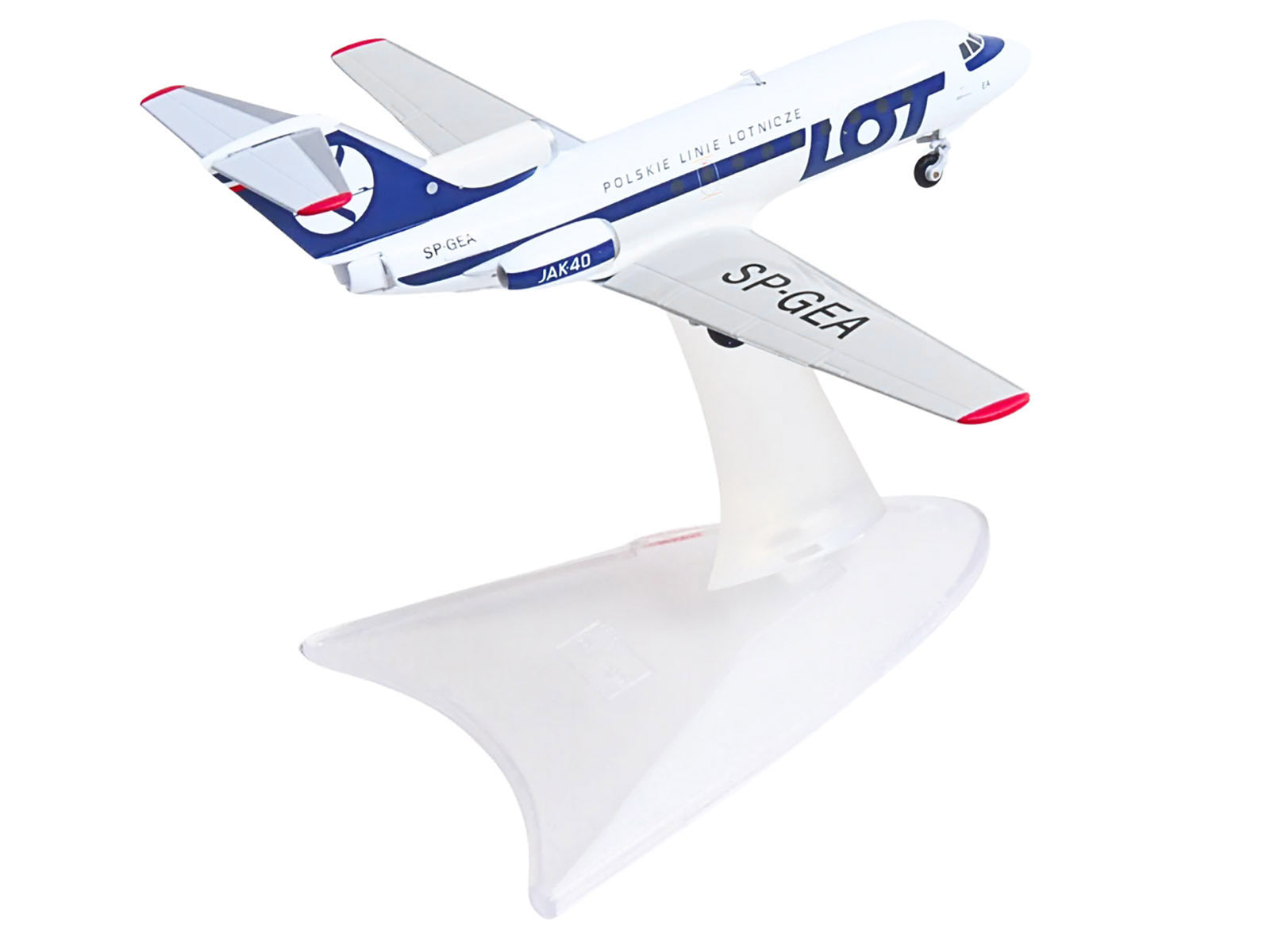Yakovlev Yak-40 Commercial Aircraft "LOT Polish Airlines" (SP-GEA) White with Blue Stripes and Tail 1/200 Diecast Model by Herpa