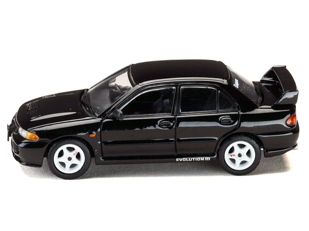 Mitsubishi Lancer RS Evolution III RHD (Right Hand Drive) Black "Initial D" (1995-2013) Manga "Diorama Set Series" 1/64 Diecast Model car by Hobby Japan