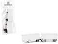 28' Dry Van Double Pup Trailers White Set of 2 pieces 1/87 (HO) Scale Plastic Model by HO Logistics