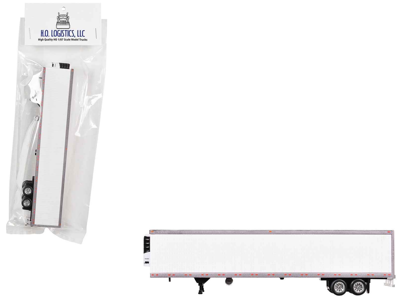 Box Dry Goods Trailer White 1/87 (HO) Scale Plastic Model by HO Logistics