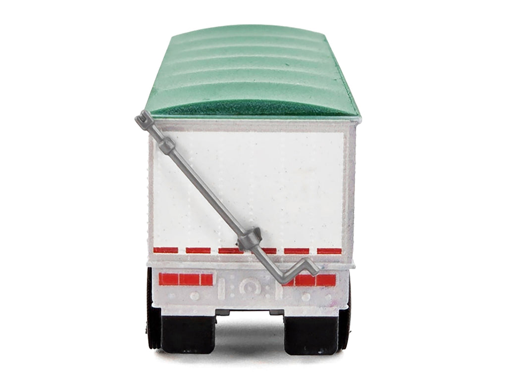 Covered Grain Trailer White with Green Tarp "Nutrena Feeds" 1/87 (HO) Plastic Model Car by HO Logistics