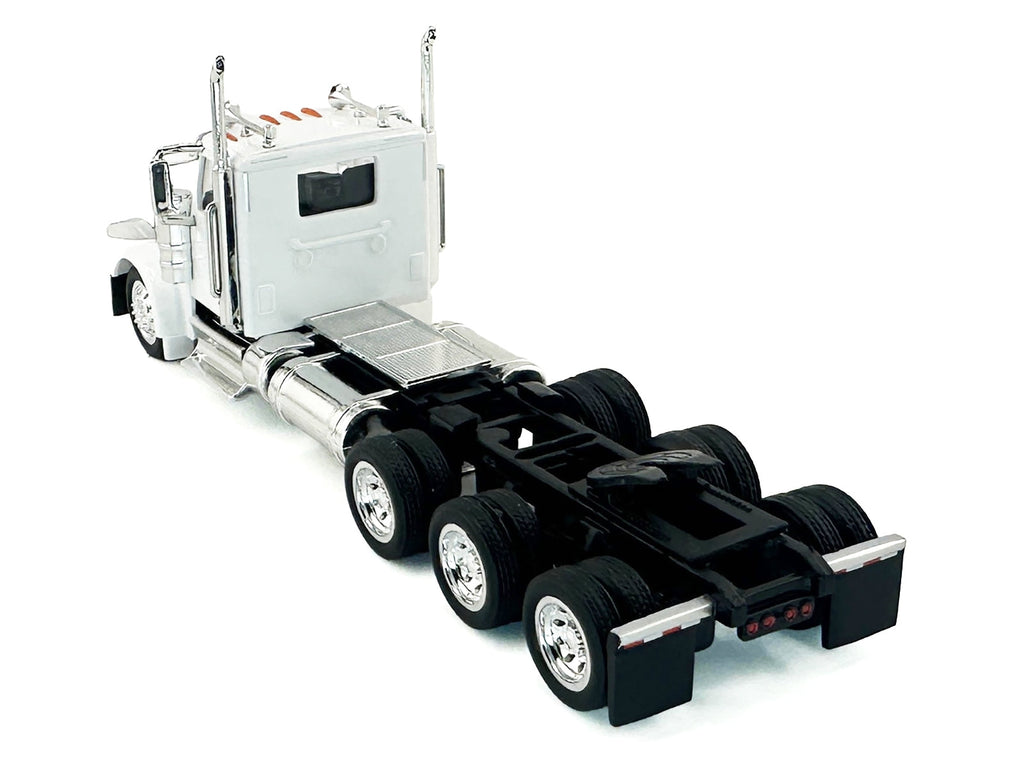 Peterbilt 589 3-Axel Day Cab White 1/87 (HO) Plastic Model Car by HO Logistics