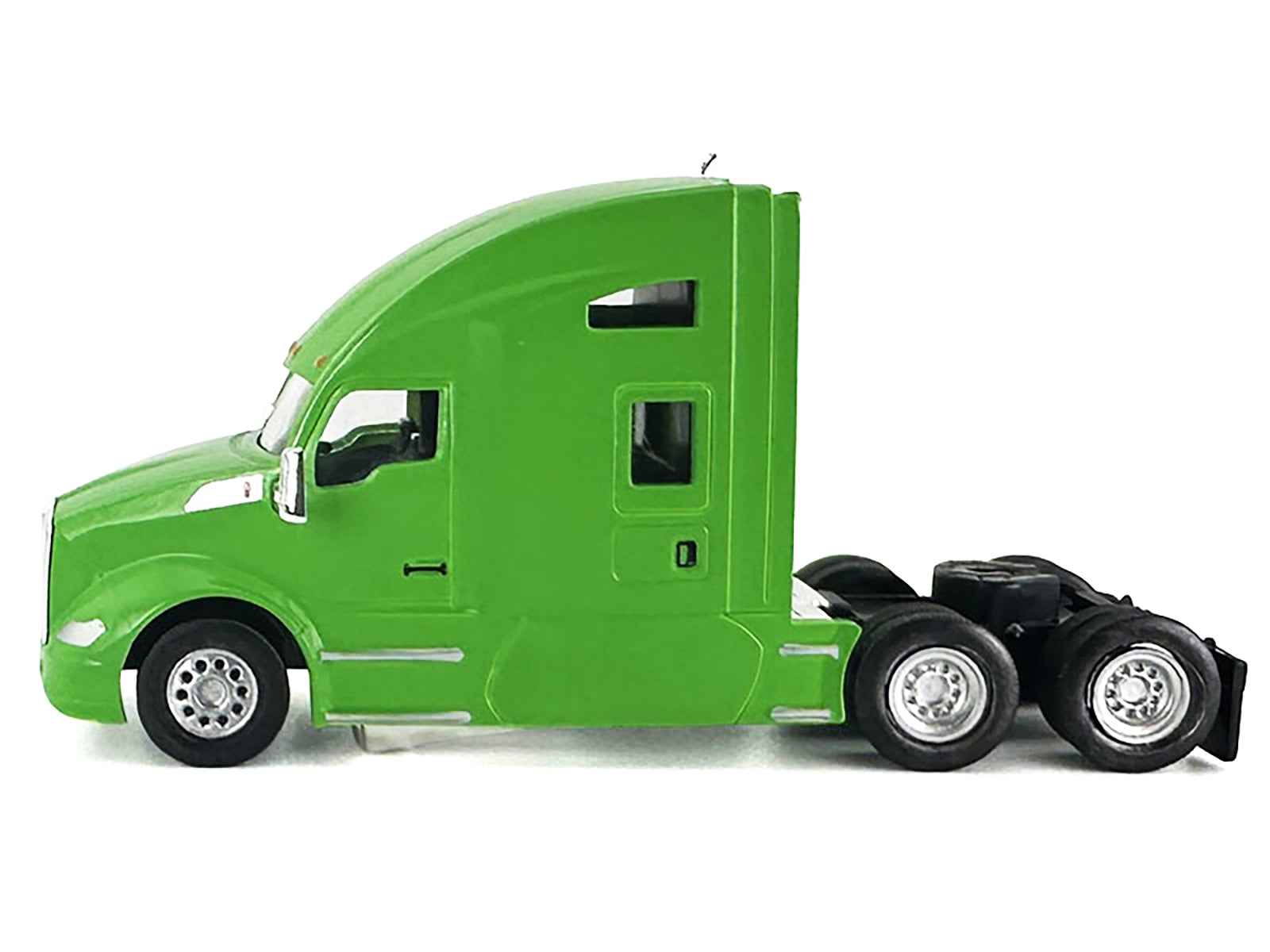Kenworth T680 Sleeper Cab Lime Green 1/87 (HO) Plastic Model Car by HO Logistics