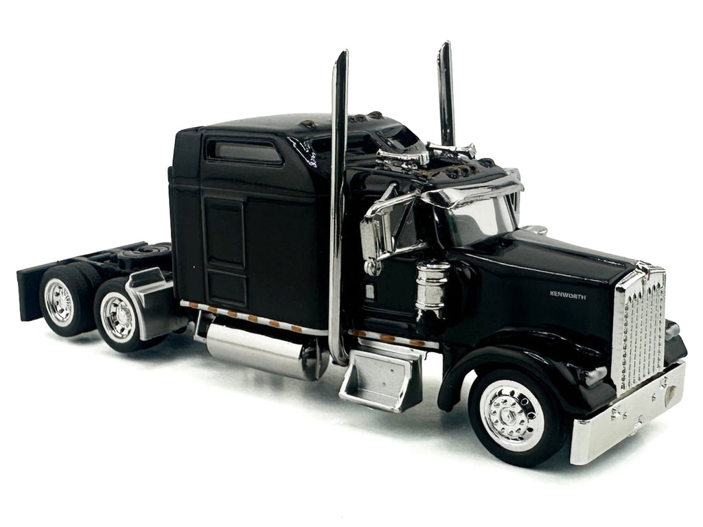 Kenworth W900L Truck Tractor with Sleeper Cab Black 1/87 (HO) Scale Plastic Model Car by HO Logistics