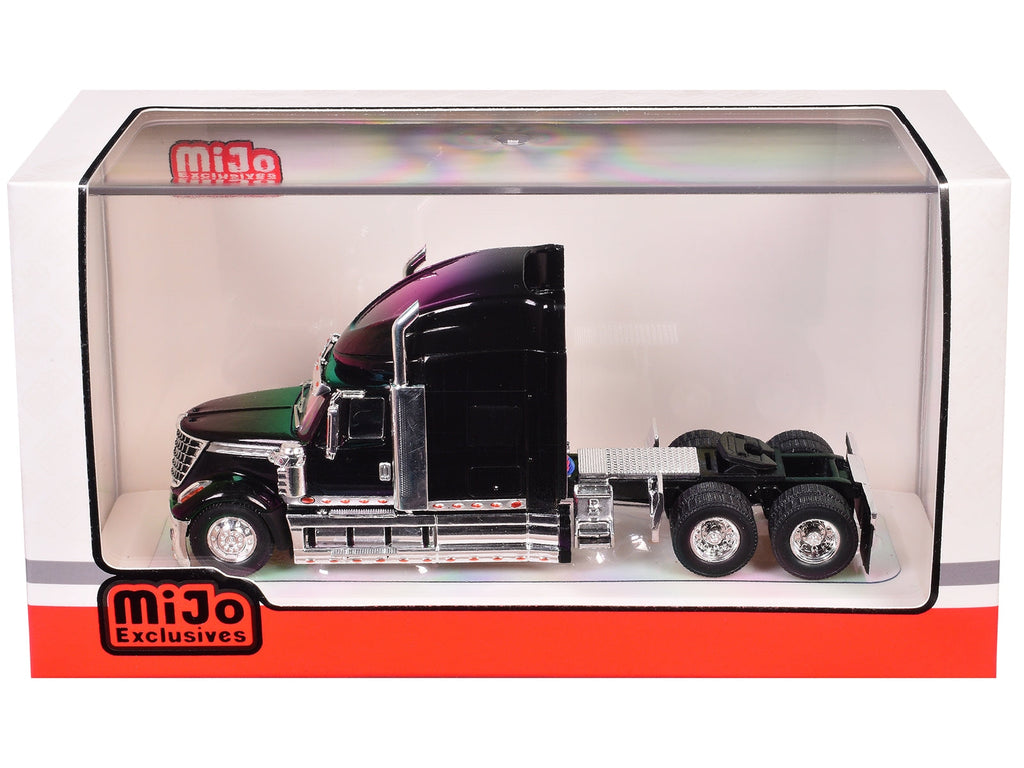 2010 International Lonestar Truck Tractor Black 1/64 Diecast Model by IXO Models