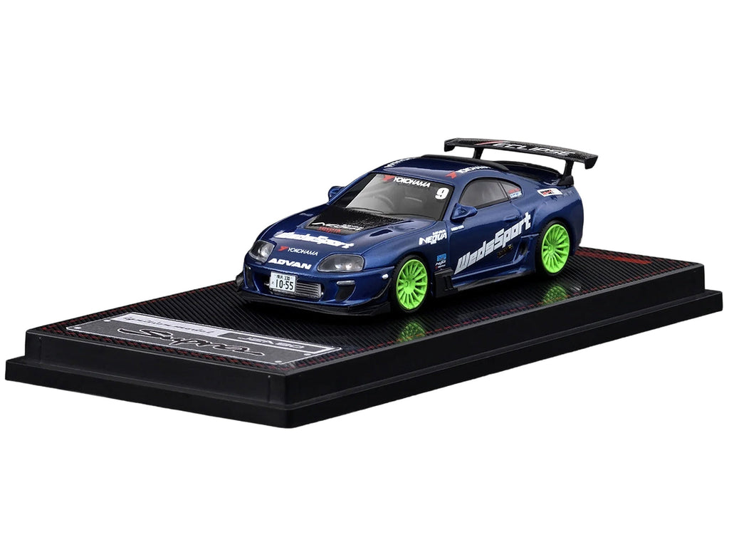 Toyota Supra (JZA80) RZ RHD (Right Hand Drive) #9 "WedsSport" Blue Metallic with Graphics 1/64 Diecast Model Car by Ignition Model