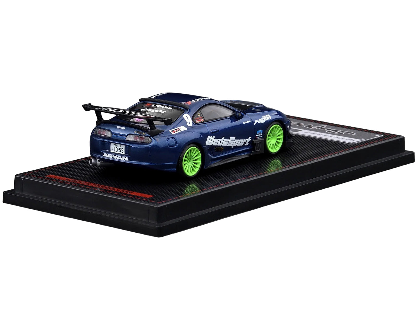 Toyota Supra (JZA80) RZ RHD (Right Hand Drive) #9 "WedsSport" Blue Metallic with Graphics 1/64 Diecast Model Car by Ignition Model