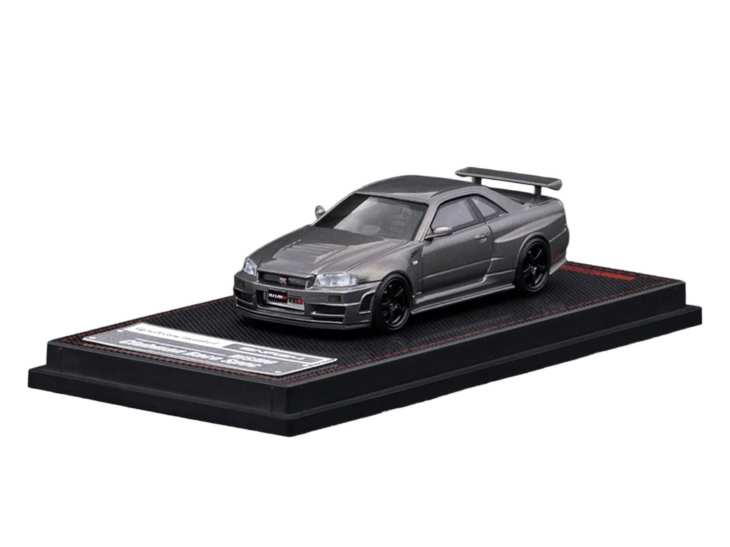 Nissan Skyline GT-R (BNR34) Nismo CRS RHD (Right Hand Drive) Gray Metallic 1/64 Diecast Model Car by Ignition Model
