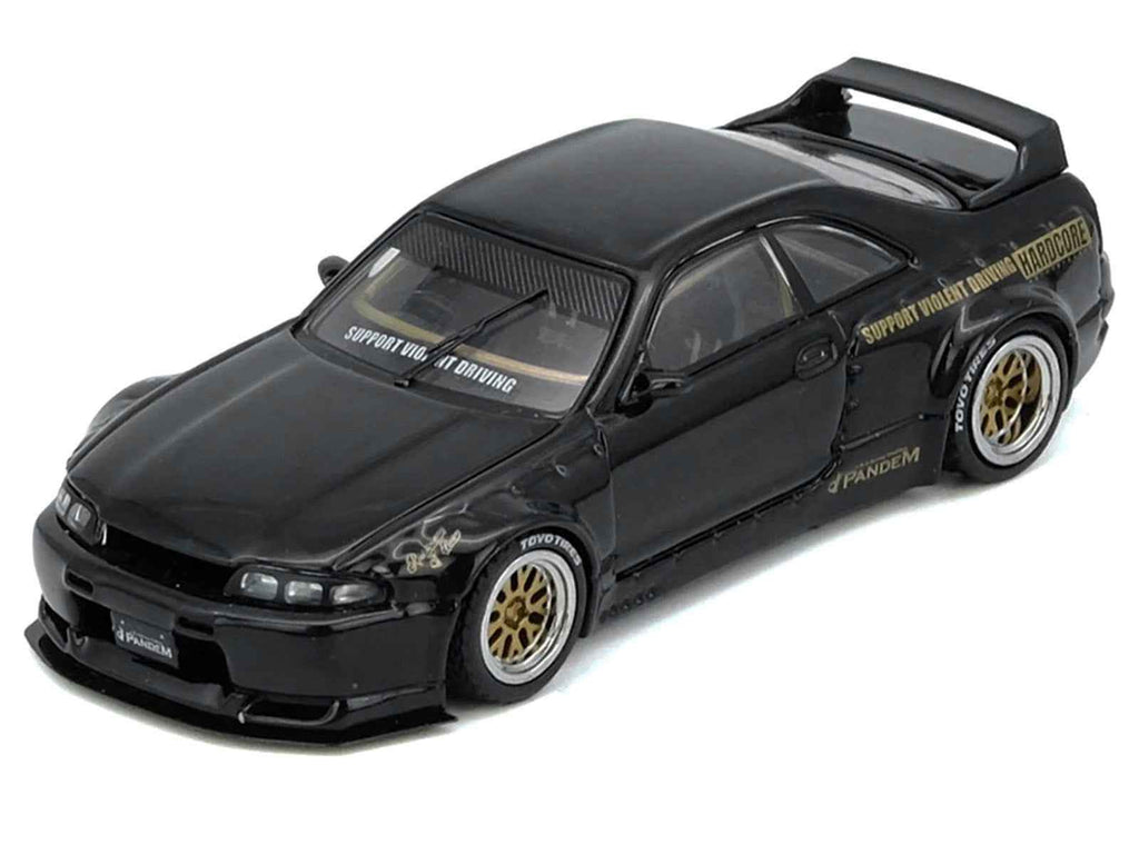 Nissan Skyline GT-R (BCNR33) RHD (Right Hand Drive) "Pandem - Rocket Bunny" Black 1/64 Diecast Model Car by Inno Models