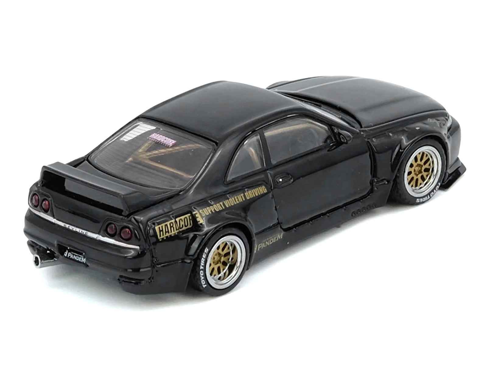 Nissan Skyline GT-R (BCNR33) RHD (Right Hand Drive) "Pandem - Rocket Bunny" Black 1/64 Diecast Model Car by Inno Models