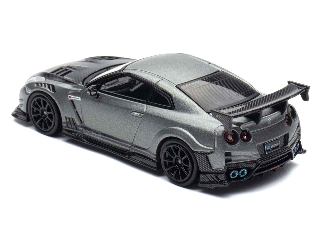 Nissan GT-R (R35) "Top Secret" RHD (Right Hand Drive) Gray Metallic with Carbon Hood "IAM Bangkok 2025 Event Edition" 1/64 Diecast Model Car by Inno Models